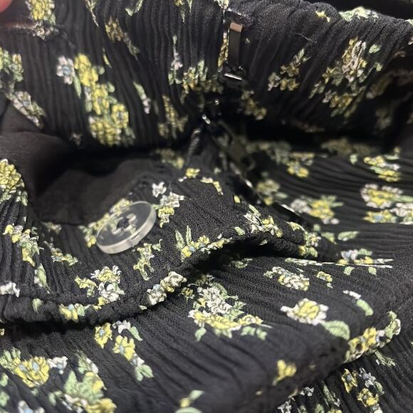 Who What Wear Madden High Waisted 1X Ditsy Floral Pants Straight Wide Leg Black - Picture 4 of 8